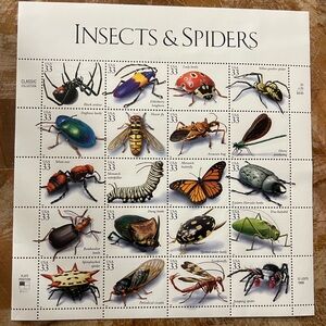 Insects & Spiders USPS Stamp Sheet